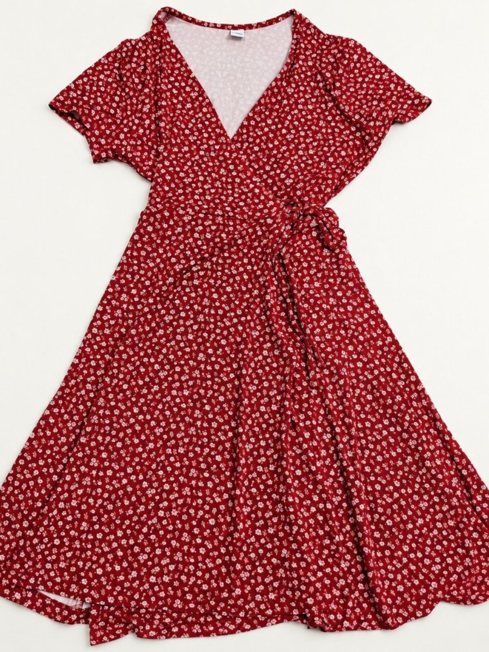 Ditsy Floral Wrap Front Dress